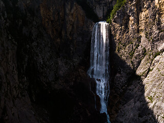 Image showing Waterfall Boka in Triglav National Park , Slovenia, Bovec, Europe