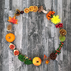 Image showing Autumn Wreath Harvest Festival Composition