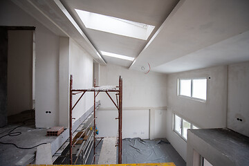 Image showing interior of construction site with scaffolding