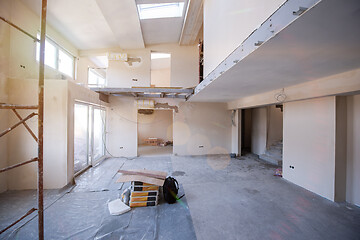 Image showing interior of construction site with scaffolding