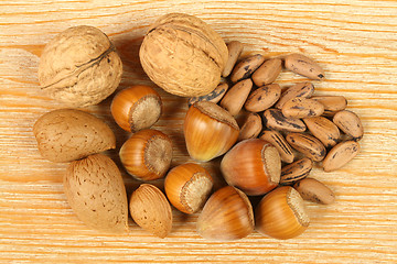 Image showing Walnuts, hazelnuts, pine nuts