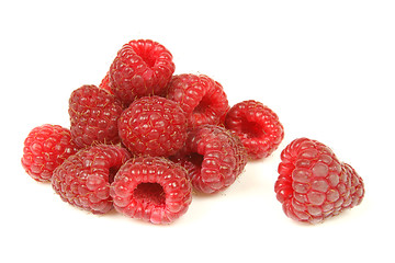 Image showing Isolated raspberries