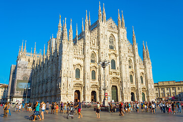 Image showing Tourists visit Milan Cathedral, Italy