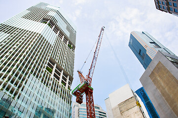 Image showing Singapore downtown construction site activity