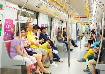 Image showing People travel metro train. Singapore