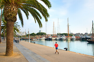 Image showing Jogging in Barcelona, Spain