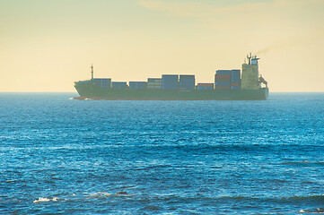 Image showing Fully loaded industrial ship