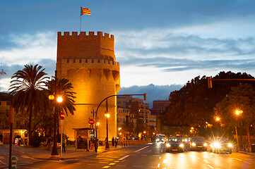 Image showing Serrano Towers, Valencia, Spain