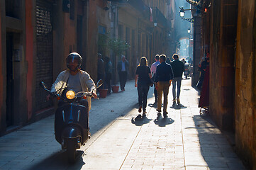 Image showing Barcelona Old Town street, Spain