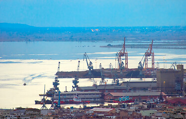 Image showing Thessaloniki shipping port. Greece