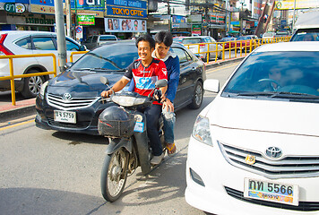 Image showing Scooter riding in Thailand