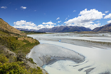 Image showing Rakaia River scenery in south New Zealand