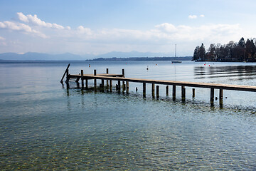 Image showing wooden jetty Starnberg lake