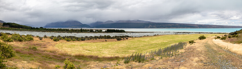 Image showing rainy day at Lake Pukaki New Zealand