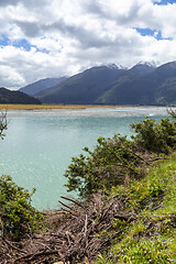 Image showing riverbed landscape scenery in south New Zealand