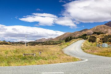 Image showing road to horizon New Zealand south island