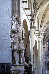 Image showing Statue Saint Christopher in Dom St. Paul in Muenster, Germany