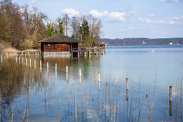 Image showing boat house Starnberg lake