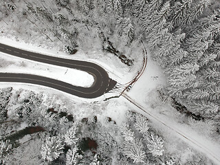 Image showing Black Forest winter scenery aerial view Germany