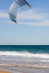 Image showing Kite Surfing At The Beach