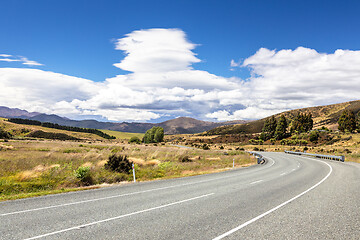 Image showing road to horizon New Zealand south island