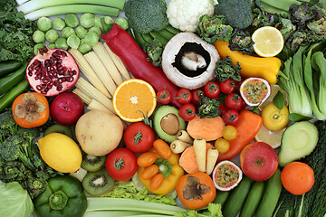 Image showing High Fibre Fruit and Vegetables