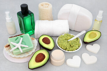 Image showing Skincare Beauty Treatment with Avocado