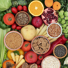 Image showing Dietary High Fibre Healthy Food Selection