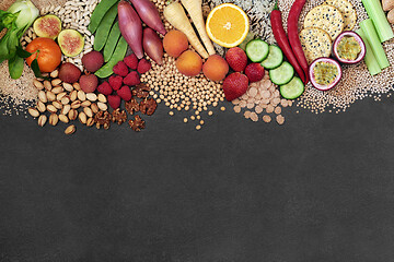 Image showing Vegan Health Food Background Border