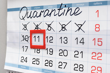 Image showing Non-working days are indicated on the calendar due to quarantine