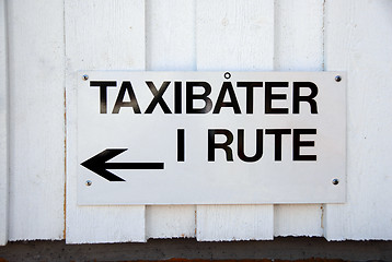 Image showing Taxi Boat Sign