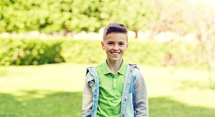 Image showing happy smiling boy at summer park