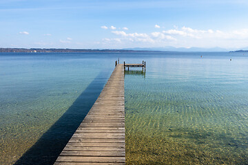 Image showing wooden jetty Starnberg lake