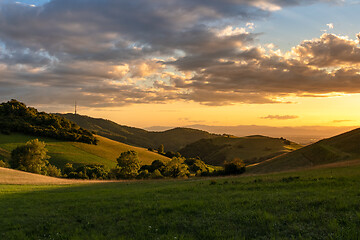 Image showing evening landscape scenery in Breisgau Germany