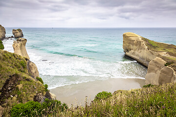 Image showing Tunnel Beach New Zealand