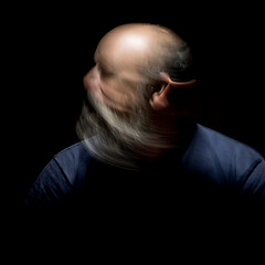 Image showing bearded man motion blur portrait