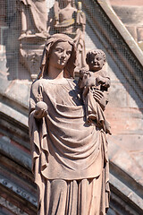 Image showing Mary statue at Freiburg Muenster Germany