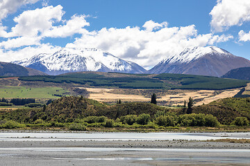 Image showing Mountain Alps scenery in south New Zealand