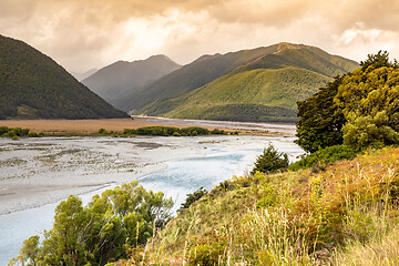 Image showing dramatic landscape scenery Arthur\'s pass in south New Zealand