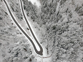 Image showing Black Forest winter scenery aerial view Germany