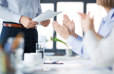 Image showing business team at office meeting or presentation