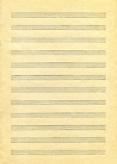 Image showing Vintage blank paper sheet for musical notes 