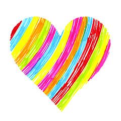 Image showing Abstract bright colorful heart on white