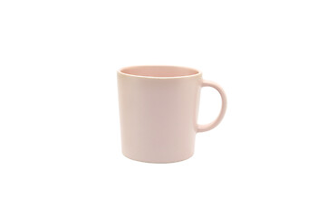 Image showing Pink ceramic cup on white background