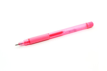 Image showing Bright pink gel pen on a white background