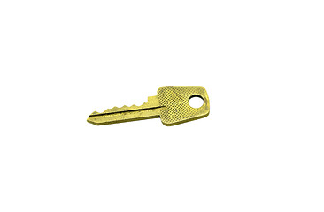 Image showing Metal key to english lock isolated on white