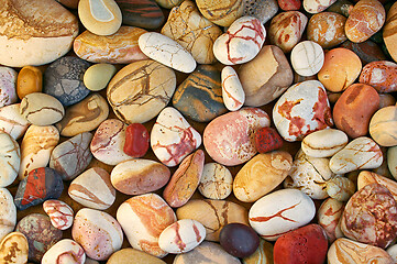 Image showing Set of beautiful colorful stones with different pattern polished