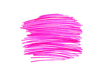 Image showing Abstract bright pink free hand drawn texture on white 