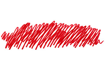 Image showing Abstract bright red touches texture on white