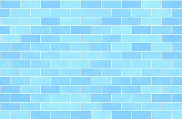 Image showing Blue brick wall, abstract seamless background